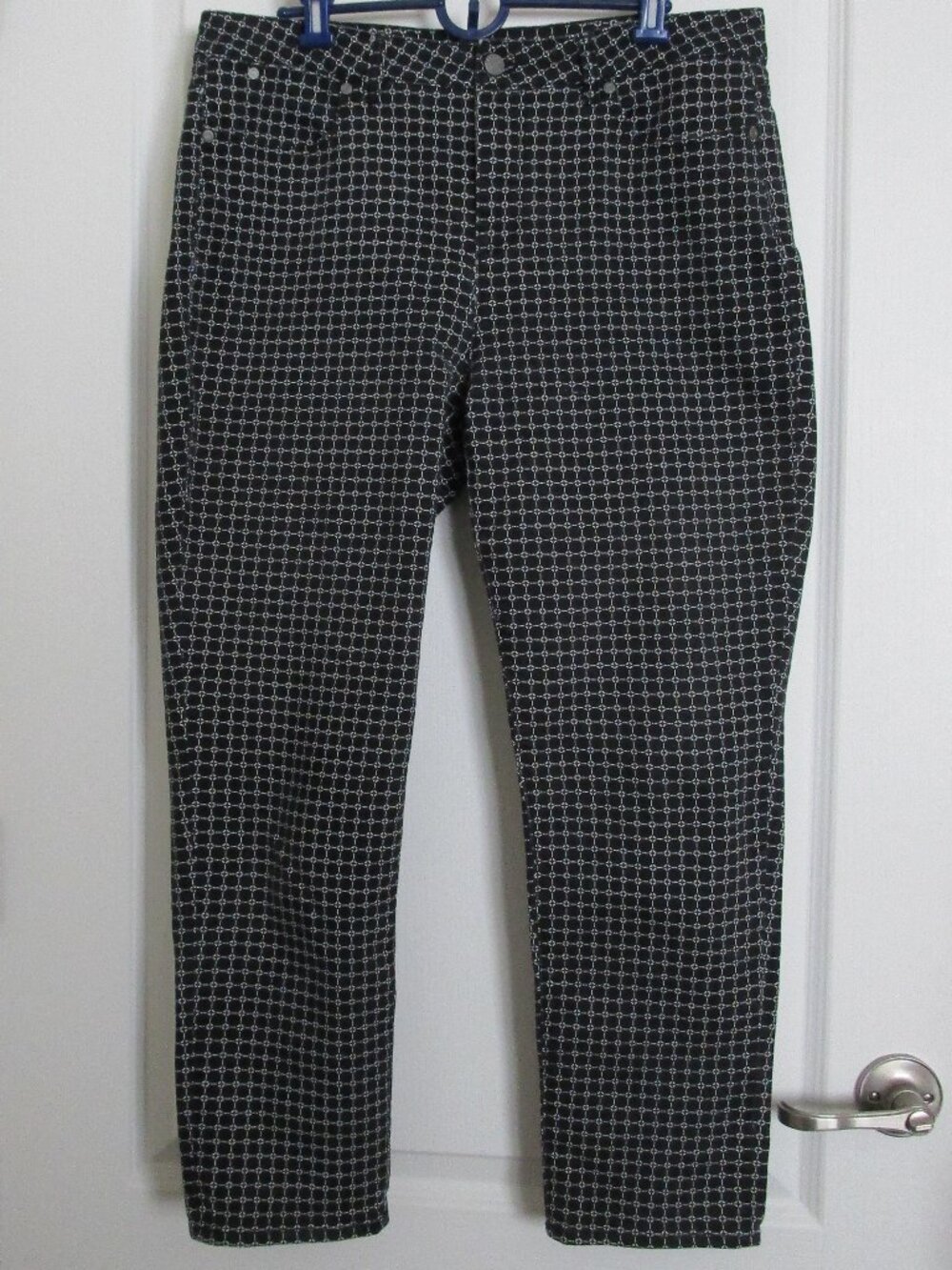 designer printed cropped jeans